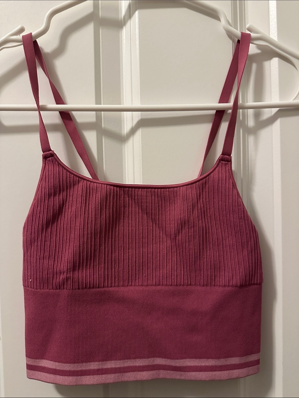 Victoria's Secret Ribbed Mauve Pink Double-Strap Crop Bralette